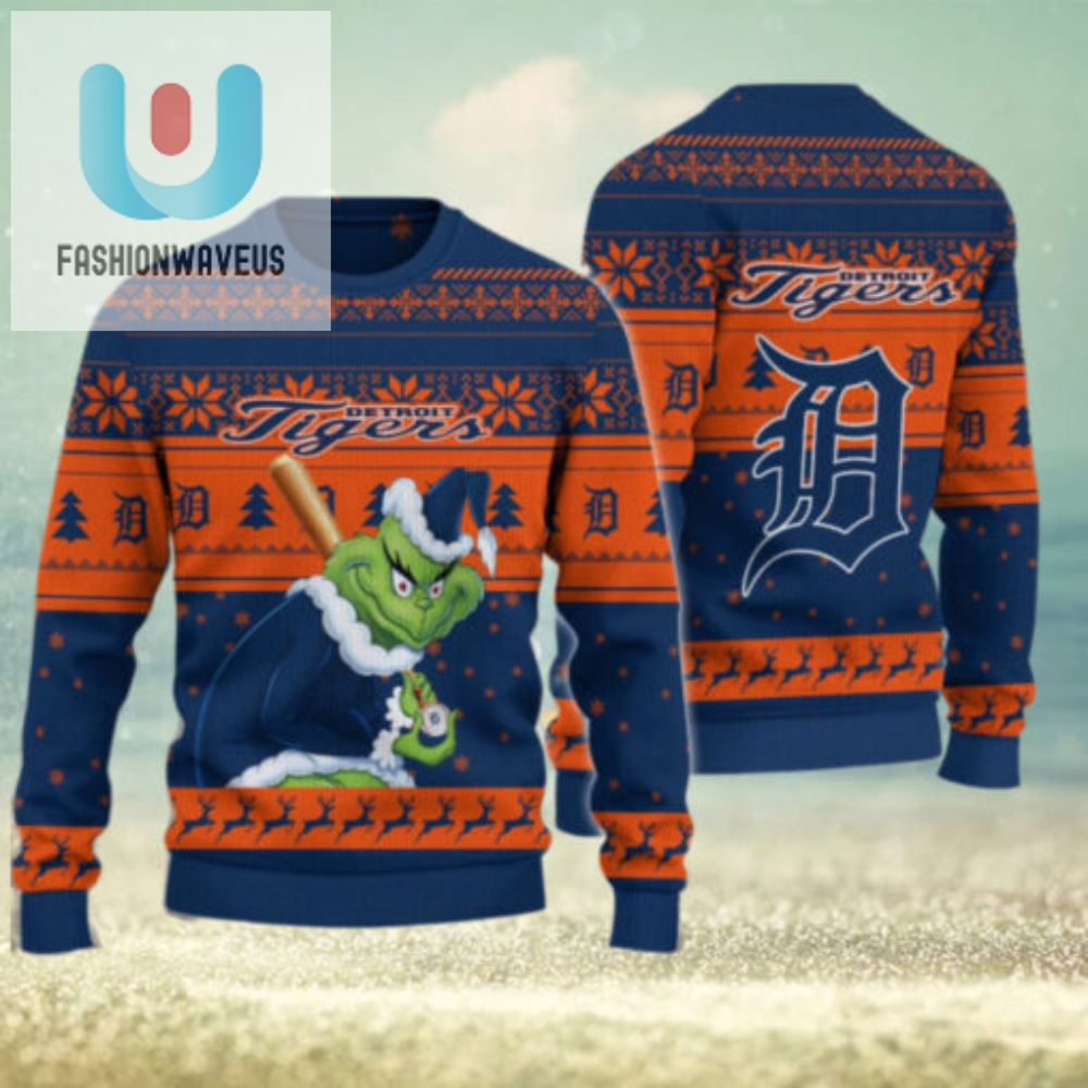 Detroit Tigers Grinch Christmas Ugly Sweater 