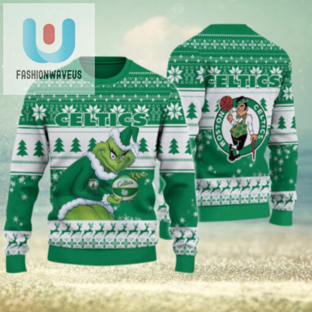 Boston Celtics Grinch Christmas Ugly Sweater 