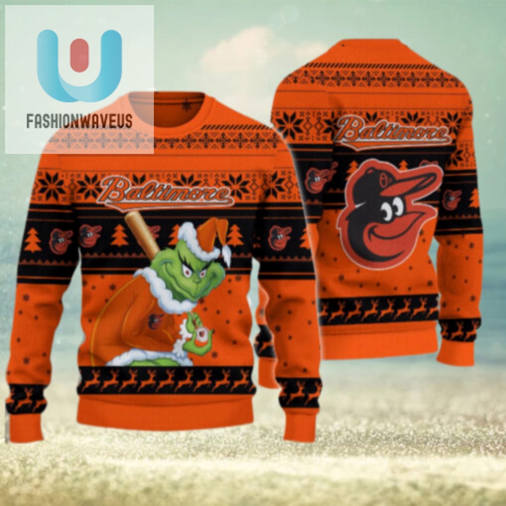 Baltimore Orioles Grinch Christmas Ugly Sweater 