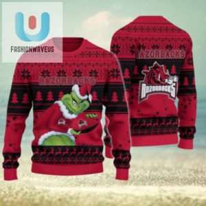 Arkansas Razorbacks Grinch Ugly Christmas Sweater fashionwaveus 1 1