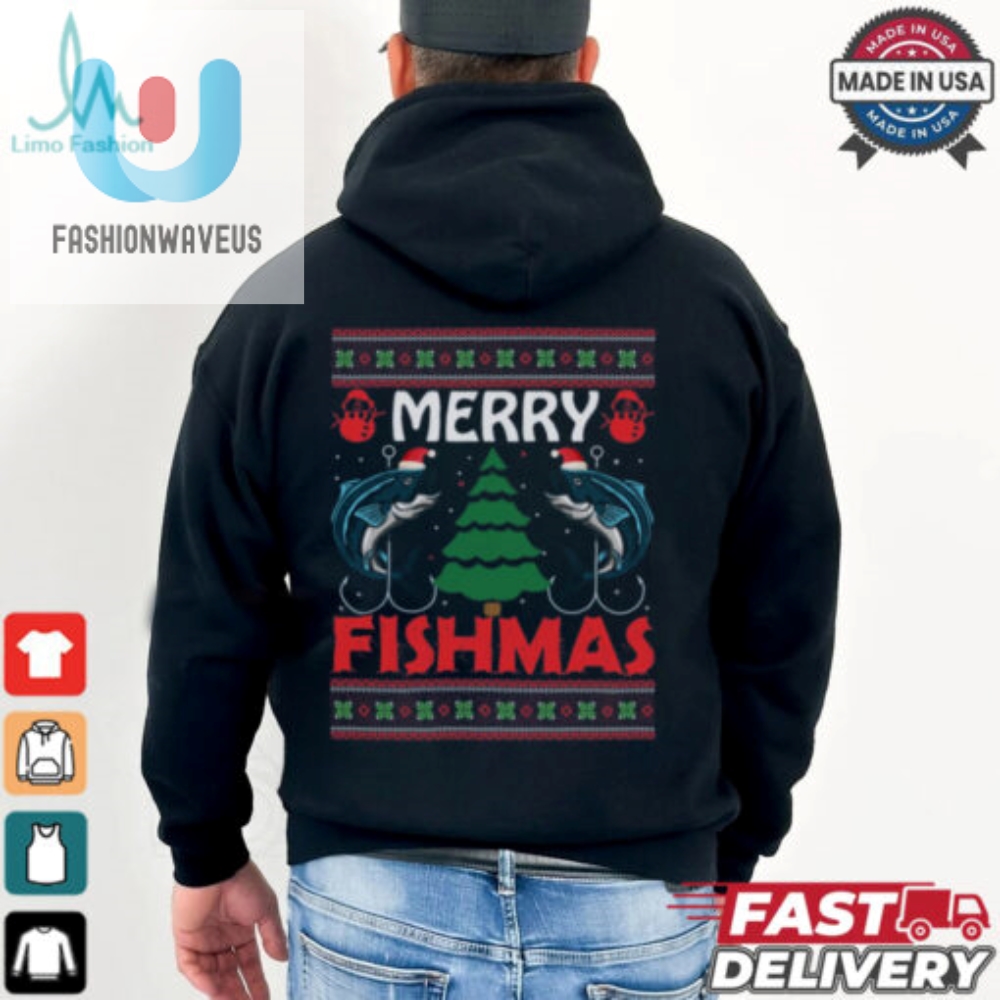 Merry Fishmas Funny Christmas Fishing Mens T Shirt 