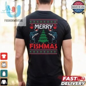 Merry Fishmas Funny Christmas Fishing Mens T Shirt fashionwaveus 1 2