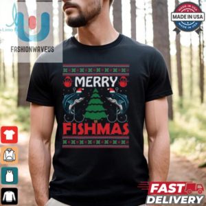 Merry Fishmas Funny Christmas Fishing Mens T Shirt fashionwaveus 1 3