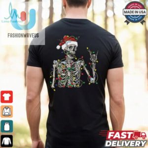 Christmas Skeleton Shirt Skeleton Santa Hat T Shirt fashionwaveus 1 2