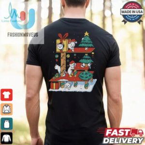 Christmas Cat House Funny Winter Xmas Mens T Shirt fashionwaveus 1 2