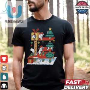 Christmas Cat House Funny Winter Xmas Mens T Shirt fashionwaveus 1 3