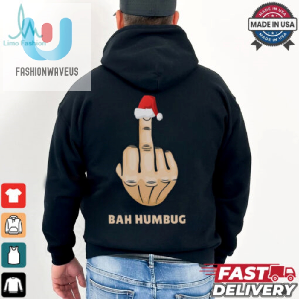 Bah Humbug Finger Flip Funny Christmas Rude Mens T Shirt 