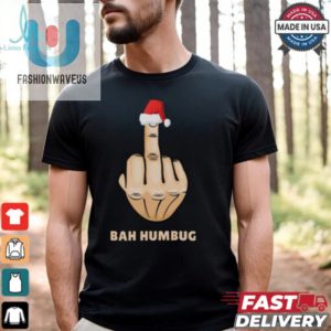 Bah Humbug Finger Flip Funny Christmas Rude Mens T Shirt fashionwaveus 1 3