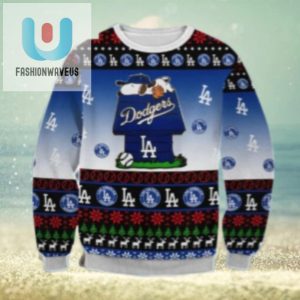 Snoopy On Doghouse Dodgers Ugly Christmas Sweater fashionwaveus 1 1