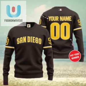 San Diego Padres Customizable Ugly Christmas Sweater Brown fashionwaveus 1 1