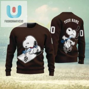 San Diego Padres Customizable Sweater Snoopy On Brown Design fashionwaveus 1 1