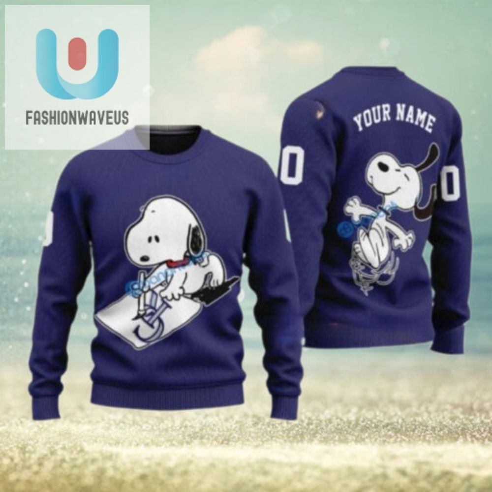 Personalized Snoopy Skating Colorado Rockies Ugly Christmas Sweater 