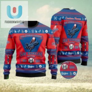 Personalized Los Angeles Dodgers Red And Blue Christmas Sweater fashionwaveus 1 1