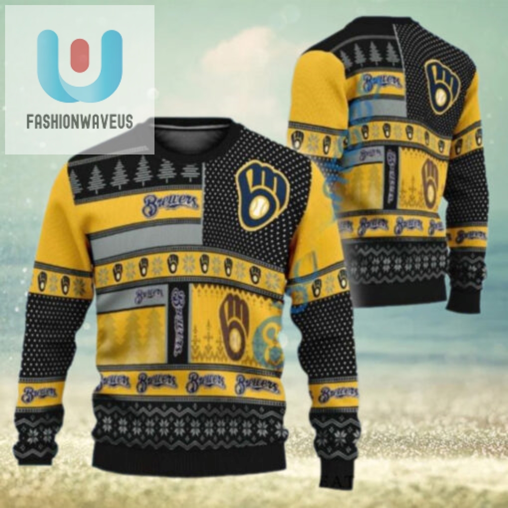 Milwaukee Brewers Patchwork Pattern Ugly Christmas Sweater 