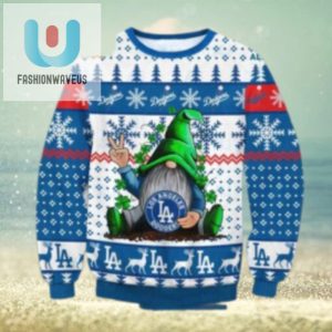 La Dodgers Gnome Peace Sign Christmas Ugly Sweater fashionwaveus 1 1