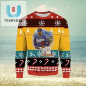 La Dodgers 5 Player Yellow And Red Ugly Christmas Sweater fashionwaveus 1 1