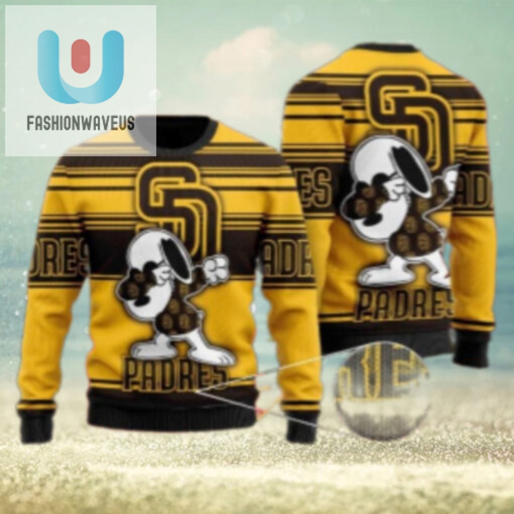 San Diego Padres Ugly Sweater With Snoopy Dabbing Design 