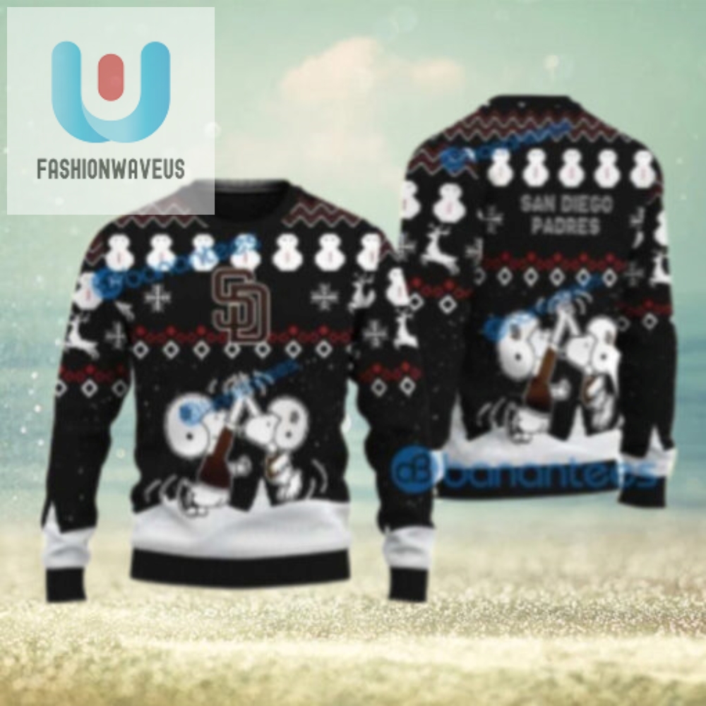 San Diego Padres Snoopy Ugly Sweater Snowmen Christmas Theme 