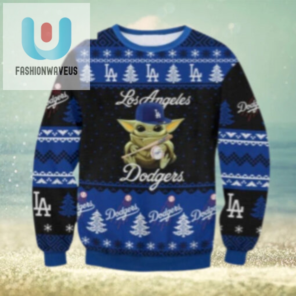 La Dodgers Baby Yoda Christmas Ugly Sweater 