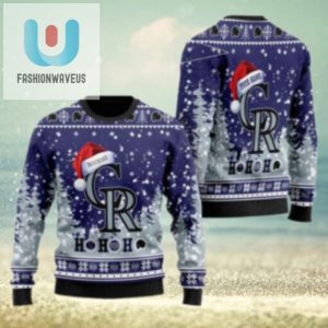 Ho Ho Ho Santa Hat Colorado Rockies Ugly Sweater Personalized fashionwaveus 1 1