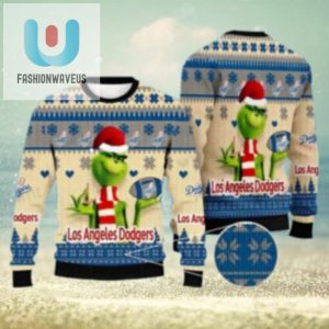 Grinch Themed Los Angeles Dodgers Ugly Xmas Sweater fashionwaveus 1 1