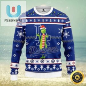 Grinch In Santa Hat Dodgers Ugly Christmas Sweater fashionwaveus 1 1