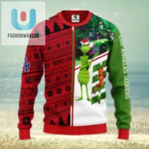 Grinch And Max Dual Sided Dodgers Christmas Sweater fashionwaveus 1 1