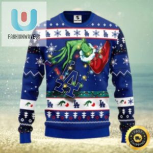 Dodgers Grinch Stealing Christmas Lights Ugly Sweater fashionwaveus 1 1