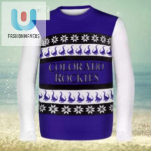 Dinosaur Pattern Colorado Rockies Ugly Christmas Sweater fashionwaveus 1 1