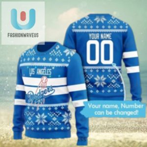 Customizable Name Dodgers Blue Christmas Sweater fashionwaveus 1 1