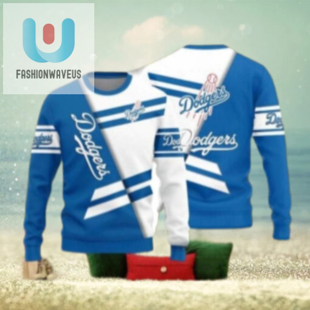 Classic La Dodgers White And Blue Striped Ugly Sweater 