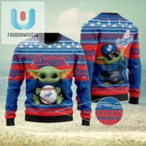 Baby Yoda Dodgers Holiday Spirit Ugly Christmas Sweater fashionwaveus 1 1