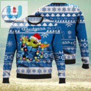 Baby Yoda Dodgers Christmas Sweater With Festive Lights fashionwaveus 1 1