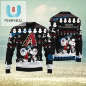 Arizona Diamondbacks Snoopy Snowmen Christmas Sweater Black fashionwaveus 1 1