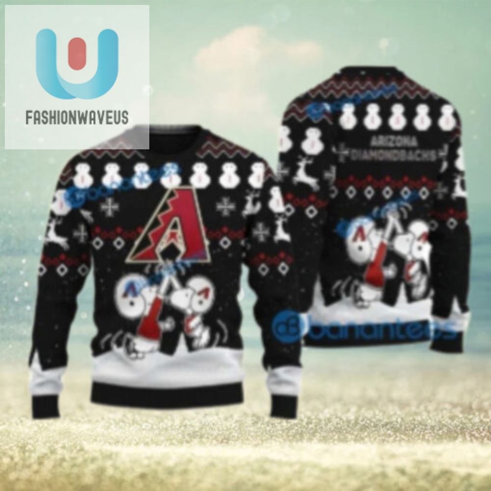 Arizona Diamondbacks Snoopy Snowmen Christmas Sweater Black 