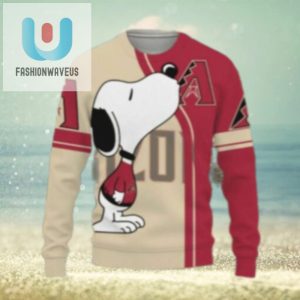 Arizona Diamondbacks Snoopy In Red Jersey Ugly Christmas Sweater fashionwaveus 1 1