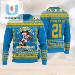 Los Angeles Chargers Mickey Mouse Santa Ugly Christmas Sweater fashionwaveus 1 1