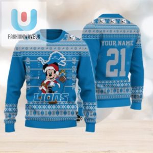 Detroit Lions Mickey Mouse Santa Ugly Christmas Sweater fashionwaveus 1 1