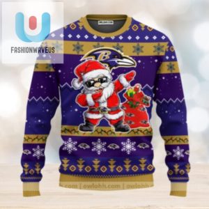 Baltimore Ravens Dabbing Santa Claus Ugly Christmas Sweater fashionwaveus 1 1