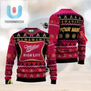 Personalized Miller High Life Holiday Cheer Ugly Sweater fashionwaveus 1 1