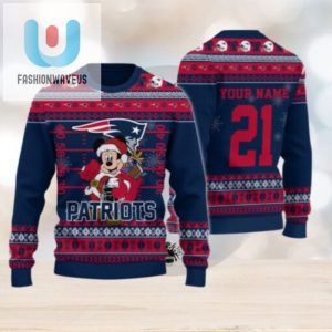 New England Patriots Mickey Mouse Santa Ugly Christmas Sweater fashionwaveus 1 1