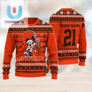 Cleveland Browns Mickey Mouse Santa Ugly Christmas Sweater fashionwaveus 1 1