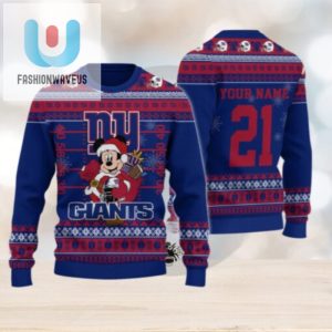 New York Giants Mickey Mouse Santa Ugly Christmas Sweater fashionwaveus 1 1