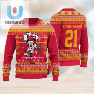 Kansas City Chiefs Mickey Mouse Santa Ugly Christmas Sweater fashionwaveus 1 2