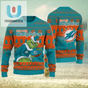 Miami Dolphins Grinch Ugly Christmas Sweater fashionwaveus 1 2