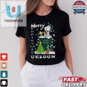 Oregon Ducks Snoopy And Woodstock Merry Christmas Shirt fashionwaveus 1 2