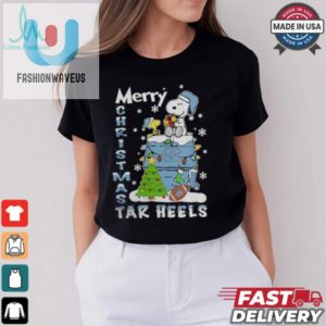 North Carolina Tar Heels Snoopy And Woodstock Merry Christmas Shirt fashionwaveus 1 2