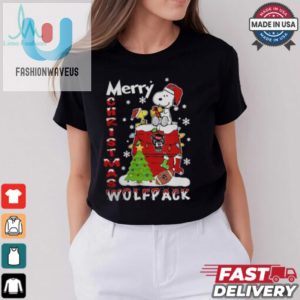 Nc State Wolfpack Snoopy And Woodstock Merry Christmas Shirt fashionwaveus 1 2