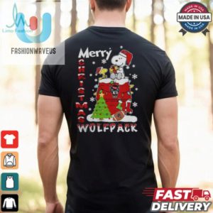 Nc State Wolfpack Snoopy And Woodstock Merry Christmas Shirt fashionwaveus 1 3