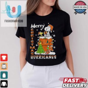 Miami Hurricanes Snoopy And Woodstock Merry Christmas Shirt fashionwaveus 1 2